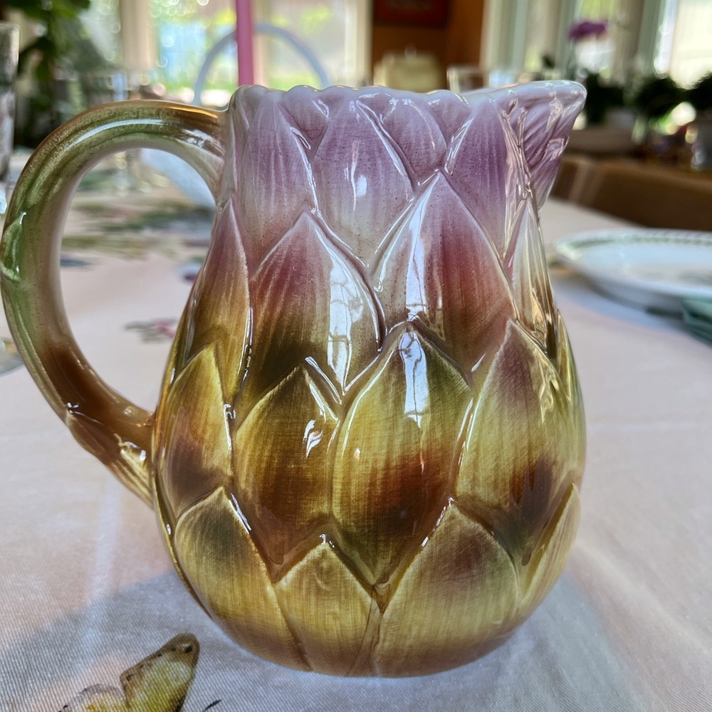 COPY - Vintage Italian Artichoke Ceramic Pitcher Rare Find